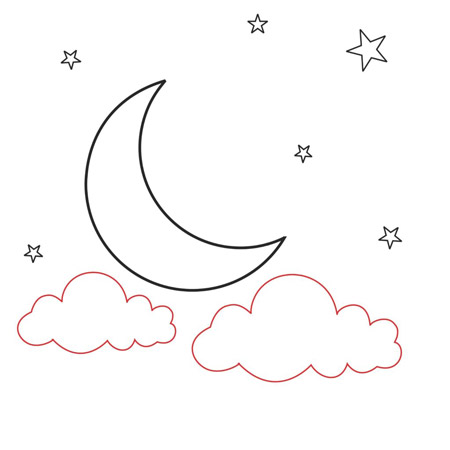 آموزش کشیدن ماه و ستاره, کشیدن ماه و ستاره,نقاشی ماه و ستاره برای کودکان
