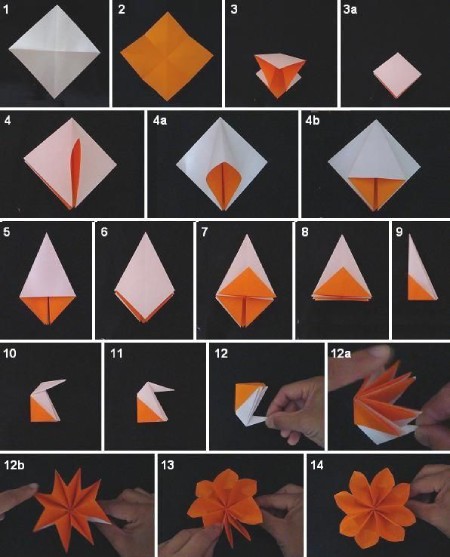 انواع اوریگامی گل,اوریگامی گل,آموزش ساخت اوریگامی گل رز