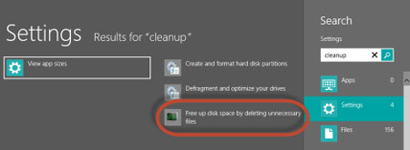 افزایش سرعت با Disk Cleanup برنامه Disk Cleanup