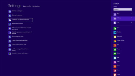 روش افزایش سیستم,ویندوز8 برنامه Disk Defragmenter,ویندوز8