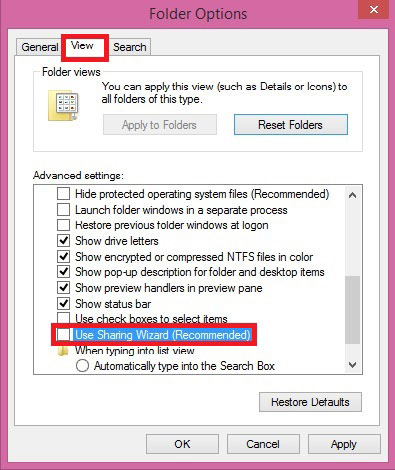 مخفی کردن یک درایو بدون نرم افزار, ویندوز 8