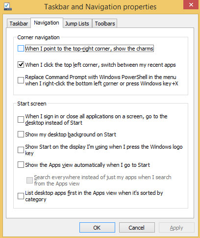 لپ تاپ  تاچ اسکرین, تنظیمات رجیستری