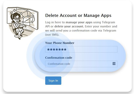 حذف اکانت قبلی تلگرام