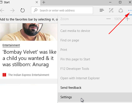 سیستم عامل ویندوز 10, تنظیمات مرورگر اج مرورگر اج, مرورگر Microsoft Edge