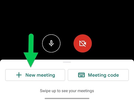 ورود به یک جلسه از طریق Google Meet, اپلیکیشن Google Meet, گوگل میت برای آیفون