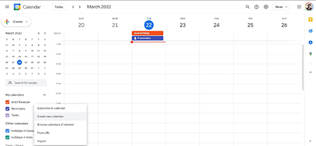 نحوه ایجاد یک تقویم جدید, اضافه کردن یک تقویم جدید به Google Calendar, ایجاد اعلان یادآوری برای مناسبت های خاص 