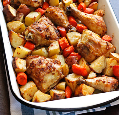 نحوه پخت خوراک مرغ و سیب زمینی,مواد لازم برای خوراک مرغ و سیب زمینی