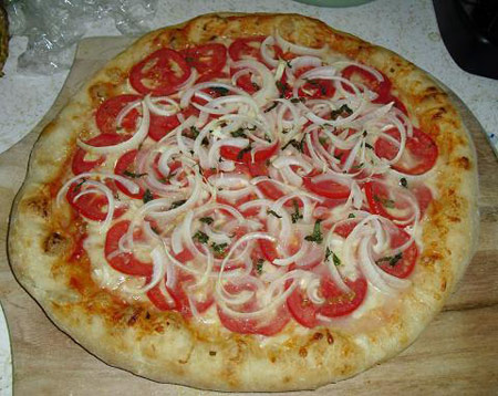 تهیه پیتزا پیاز, طرز پخت پیتزا پیاز