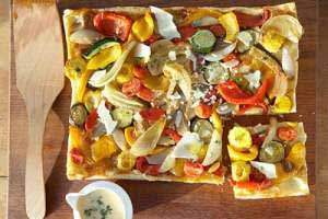 دستور غذایی پیتزای سبزیجات ترش مزه با کدو