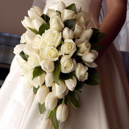 دسته گل سفید عروس,دسته گل های سفید