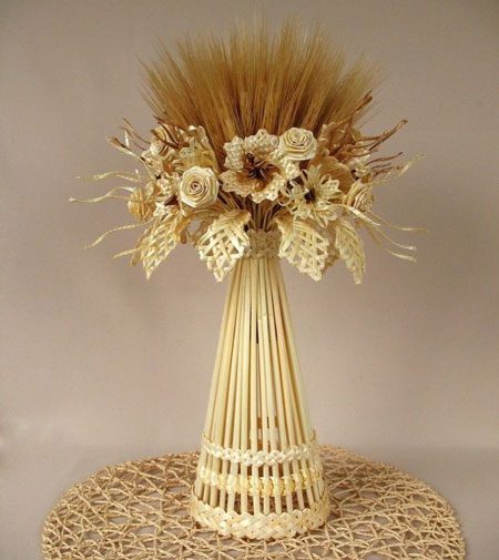 استفاده از خوشه های گندم برای تزیین خانه, استفاده از خوشه های گندم برای تزیین منزل, دسته گل تزیینی با گندم خش