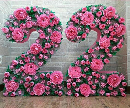 گل آرایی اعداد, چیدمان گل‌ها به‌صورت عدد, چیدمان گل‌ها به‌ صورت عدد