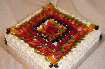 تزیین کیک تولد با میوه,تزیین کیک با میوه