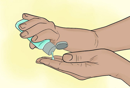 نکاتی برای استفاده از ضدعفونی کننده, مراحل استفاده از ضدعفونی کننده