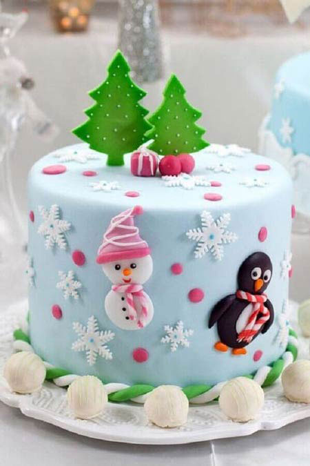 انواع مدل کیک زمستانی زیبا,مدل کیک زمستانی زیبا,کیک تولد زیبا و شیک زمستانی