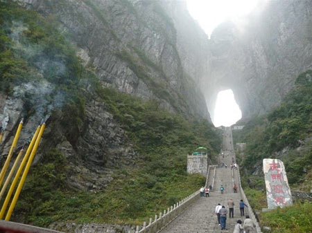 کوه Tianmen Shan,کوه دروازه بهشت در چین,مکانهای دیدنی چین