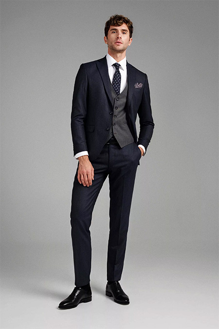 انتخاب کت و شلوار مردانه برای افراد قد بلند, رنگ پیراهن بهتر است متضاد با رنگ کت و شلوار باشد