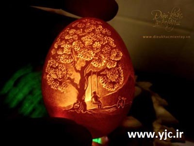 نقاشی های روی پوست تخم مرغ ,نقاشی های باورنکردنی