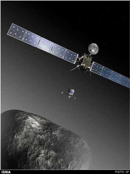 اخبار,اخبار علمی,فضاپیمای روزتا به همراه کاوشگر Philae بر فراز دنباله‌دار 67