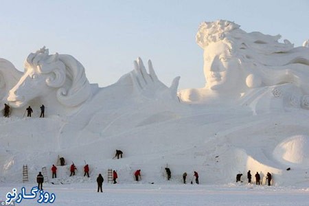 اخبار,اخبار گوناگون,تصاویر قلعه یخی در چین ,ساخت قلعه یخی