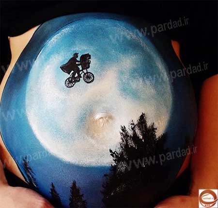نقاشی روی شکم زنان باردار 