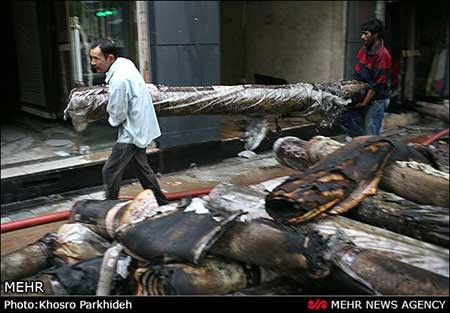 اخبار,اخبار اجتماعی ,آتش سوزی در انبار فرش بازار تهران 