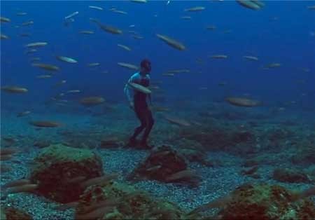 اخبار , اخبار گوناگون , دویدن غواص روی آب