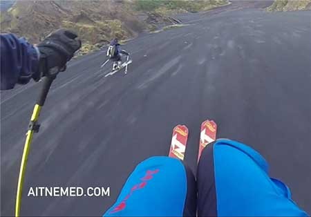 اخبار,اخبار گوناگون , اسکی بر روی خاکسترهای آتشفشان 