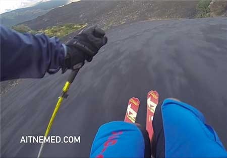 اخبار,اخبار گوناگون , اسکی بر روی خاکسترهای آتشفشان 