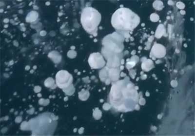 اخبار,اخبار گوناگون,حباب‌های یخی قابل اشتعال در سطح دریاچه