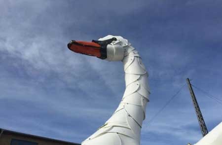 اخبار,اخبار گوناگون , ساخت مجسمه با سطل های پلاستیکی