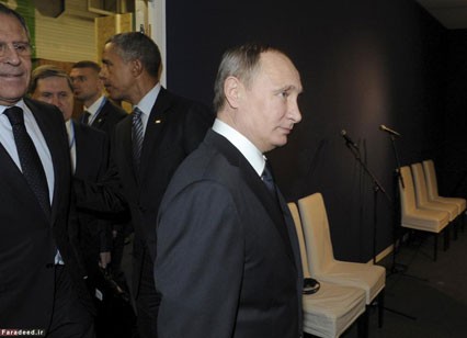 دیدار پوتین و اوباما در پاریس(تصاویر) دیدار پوتین و اوباما در پاریس