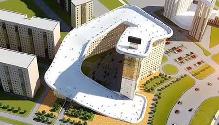 ساخت پیست اسکی در پشت‌بام مجتمع مسکونی