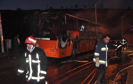 اخبار,اخبار حوادث,آتش سوزی اتوبوس 