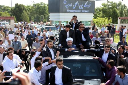 گزارش تصویری استقبال از روحانی در ارومیه