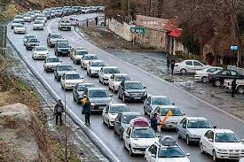 ترافیک سنگین در جاده آمل - تهران