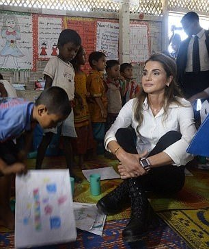 اخبار,عکس خبری,  ملکه اردن در بازدید از اردوگاه آوارگان روهینگیا
