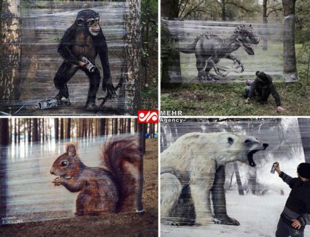 اخبار,اخبار گوناگون,نقاشی‌های باورنکردنی روی ورقه پلاستیکی