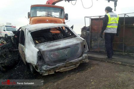 اخبار,اخبار حوادث,تصادف شدید وانت نیسان با تندر۹۰ 