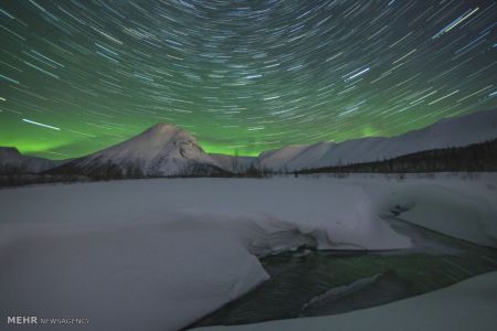 اخبار,اخبار گوناگون,تصاویر زیبا از شفق قطبی در ارتفاعات روسیه