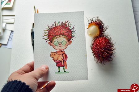 اخبار,اخبارگوناگون, ترکیب جالب نقاشی با میوه‌های واقعی
