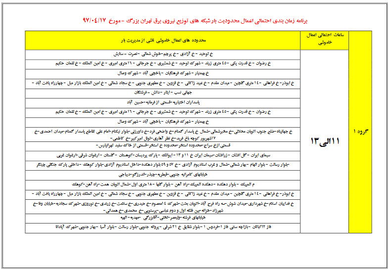  اخبار اقتصادی ,خبرهای اقتصادی ,برنامه‌های خاموشی  