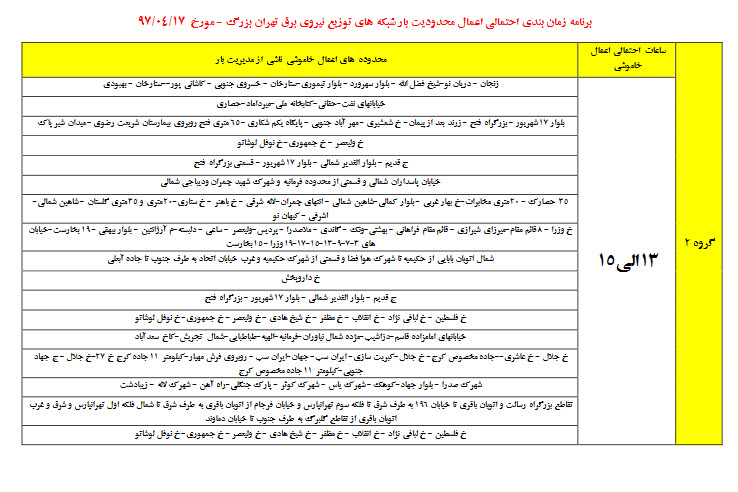 اخبار اقتصادی ,خبرهای اقتصادی ,برنامههای خاموشی اخبار اقتصادی ,خبرهای اقتصادی ,برنامههای خاموشی