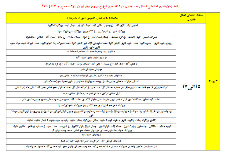 اخبار اقتصادی ,خبرهای اقتصادی ,برنامههای خاموشی اخبار اقتصادی ,خبرهای اقتصادی ,برنامههای خاموشی