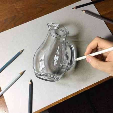 آموزش نقاشی سیاه قلم سه‌بعدی,مدل نقاشی سیاه قلم سه‌بعدی