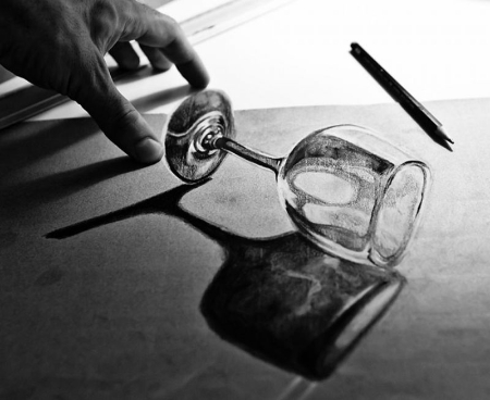 آموزش نقاشی سیاه قلم سه‌بعدی,مدل نقاشی سیاه قلم سه‌بعدی