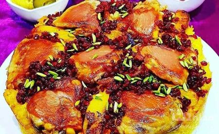 ته انداز مرغ و بادمجان یکی از غذاهای محلی بوشهر