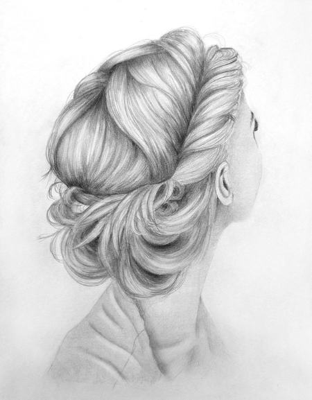 نقاشی سیاه قلم و استفاده از مدل موی مناسب