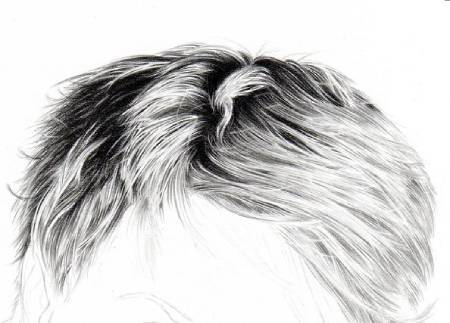 مو در نقاشی سیاه قلم