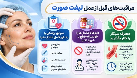 مراقبت های قبل از لیفت صورت مراقبت های قبل از لیفت صورت
